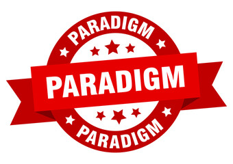 paradigm round ribbon isolated label. paradigm sign