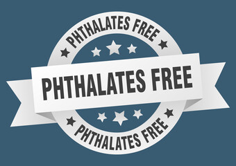 phthalates free round ribbon isolated label. phthalates free sign