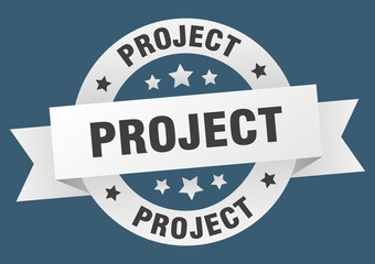 Fototapeta premium project round ribbon isolated label. project sign