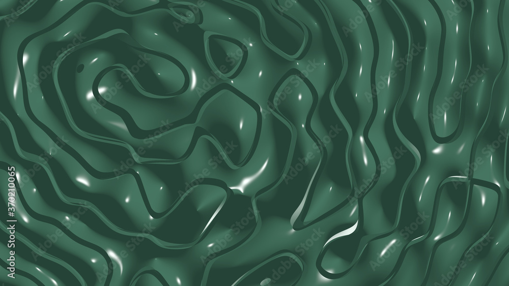 Poster uniform 3d abstract background of simple patterns of phthalo green color with lighting and shadows f