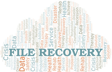 Obraz premium File Recovery vector word cloud, made with text only.