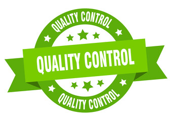 quality control round ribbon isolated label. quality control sign