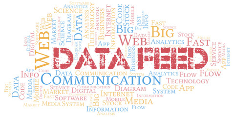 Data Feed vector word cloud, made with text only.