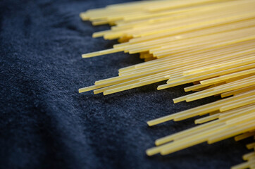 spaghetti on a black background