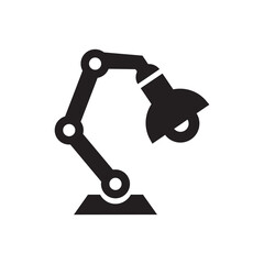 Desk lamp icon black vector illustration