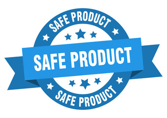 safe product round ribbon isolated label. safe product sign