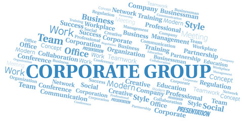 Fototapeta premium Corporate Group vector word cloud, made with text only.