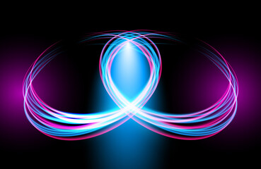 Abstract Colorful light trails with motion blur effect, speed background. futuristic neon light effect. Speed of light concept background