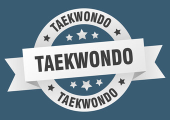 taekwondo round ribbon isolated label. taekwondo sign