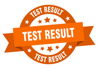 test result round ribbon isolated label. test result sign