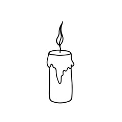 Candle. Single vector doodle element. 