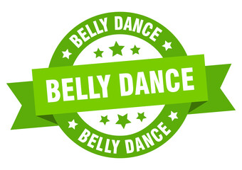 belly dance round ribbon isolated label. belly dance sign