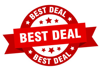 best deal round ribbon isolated label. best deal sign