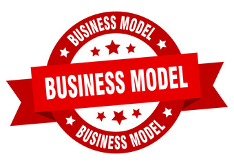 business model round ribbon isolated label. business model sign