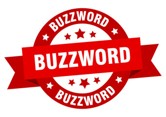 buzzword round ribbon isolated label. buzzword sign