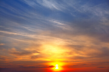 Naklejka na ściany i meble Beautiful Heaven with Awesome Sunset 