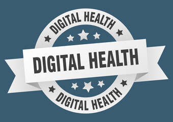 digital health round ribbon isolated label. digital health sign