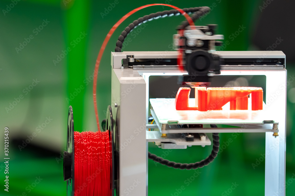 Poster 3d printer. printer for bulk printing. a machine for printing three-dimensional objects. three-dimen