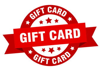 gift card round ribbon isolated label. gift card sign