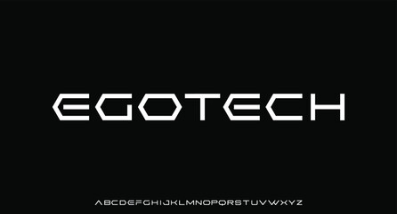 futuristic modern geometric font