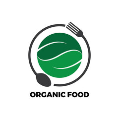 Green leaf/spoon/cutlery for restaurant logo design