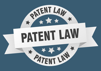 patent law round ribbon isolated label. patent law sign