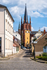 Fototapeta na wymiar View to the Holy Spirit Church -Heilig Geist Kirche-, Potsdam, Germany