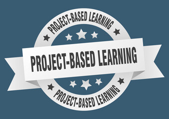 Fototapeta premium project-based learning round ribbon isolated label. project-based learning sign