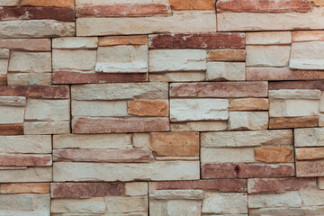 texture red beige brick wall thin