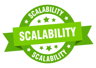 scalability round ribbon isolated label. scalability sign