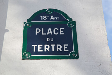 Tertre Square Street Sign; Paris