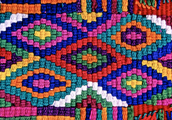 Closeup of diamond pattern, Faja, (sash) from Nebaj, Guatemala