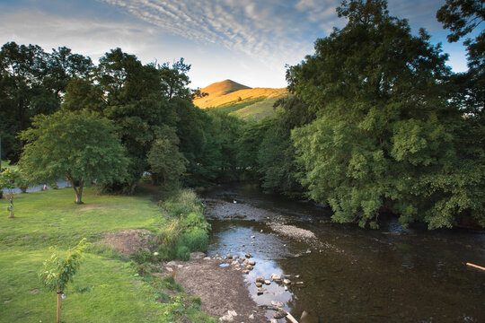 River Manifold at Ilam Village, Peak District National Park, Derbyshire, UK