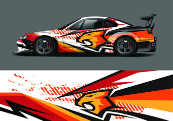 car wrap vector designs. abstract animal livery for vehicle vinyl branding background