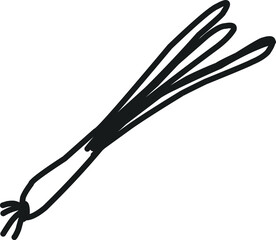 green onion doodle illustration. simple freehand drawing