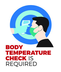 Simple Illustration Showing Body Temperature Check Sign during Covid-19 Outbreak.