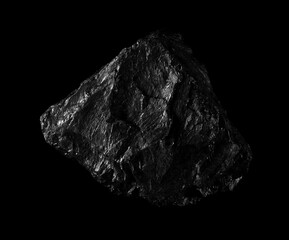 Black coal isolated on black background and texture, clipping path and top view