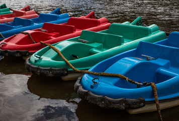Colourful boats on the River Dee, Chester