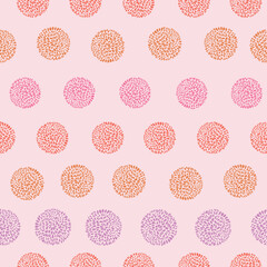 Playful floral petal spot, polka dot seamless pattern, perfect for fashion, home, stationary, kids. 