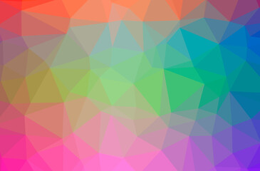 Illustration of abstract Blue, Orange, Red, Yellow horizontal low poly background. Beautiful polygon design pattern.