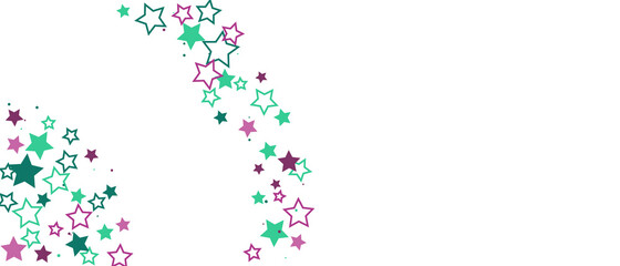 Shooting stars confetti. Multi-colored stars. Holiday background. Abstract texture on a white background. Design element. Vector illustration, EPS 10