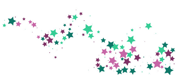 Shooting stars confetti. Multi-colored stars. Holiday background. Abstract texture on a white background. Design element. Vector illustration, EPS 10