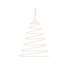 christmas tree isolated on white vector illustration 