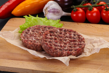 Raw burger cutlet