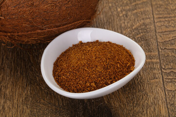 Coconut brown sugar in the bowl