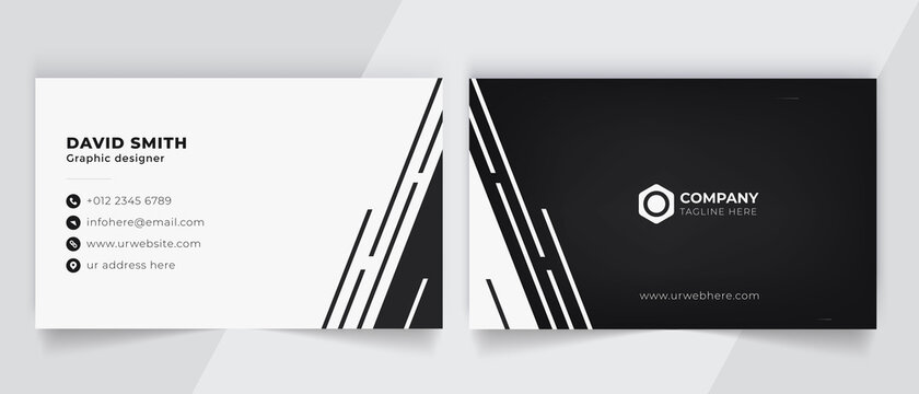 business card abstract black and white business card template name card dark background with modern triangle design