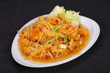 Thai salad with papaya and prawn