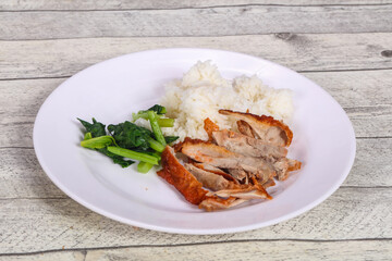 Rice with roasted duck breast
