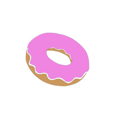 delicious donut with pink cream