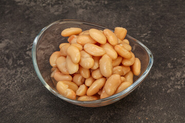 White beans kidney in the bowl